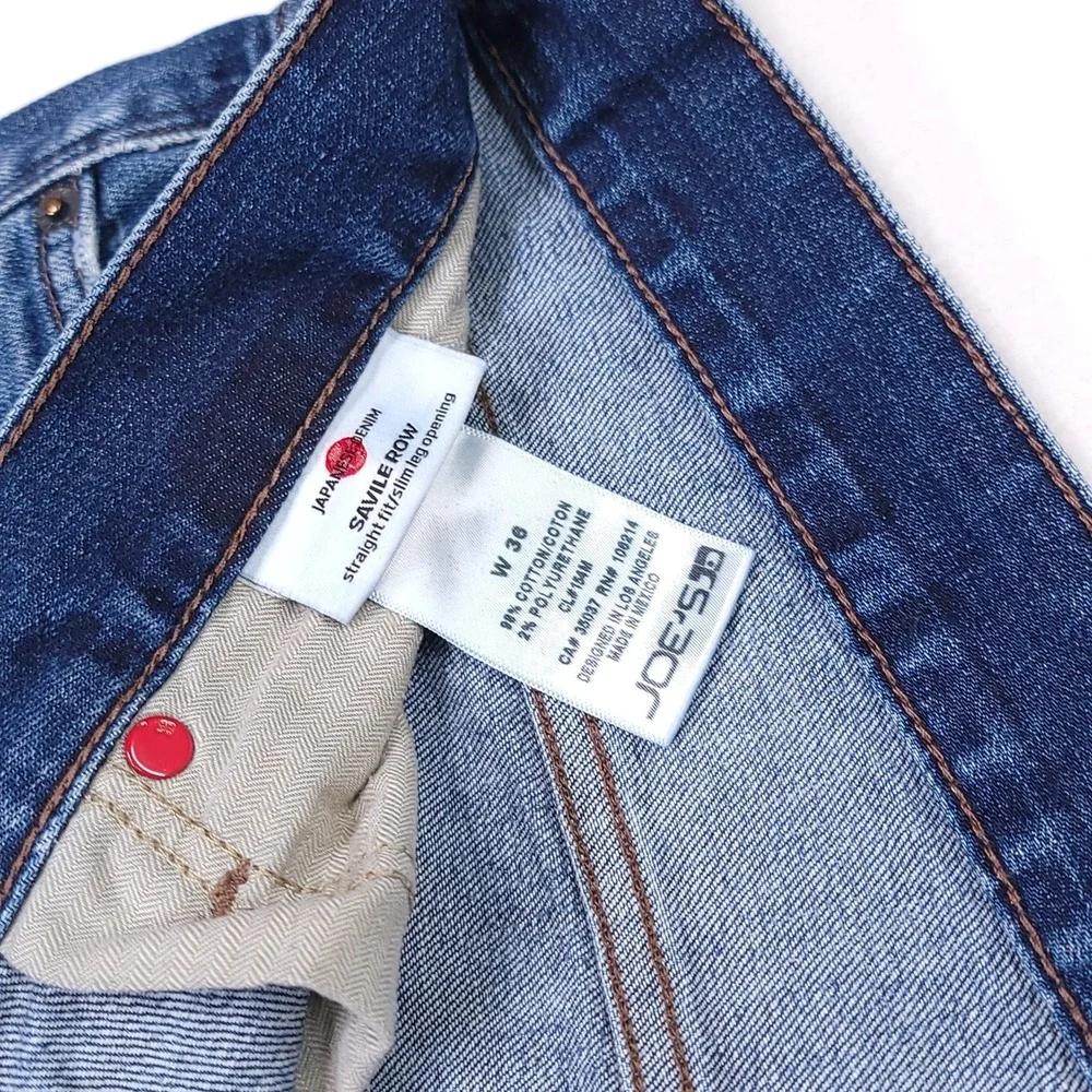 Joe's Jeans Men's Size 36x33 Blue Savile Row Straight Fit Slim Leg Opening Denim